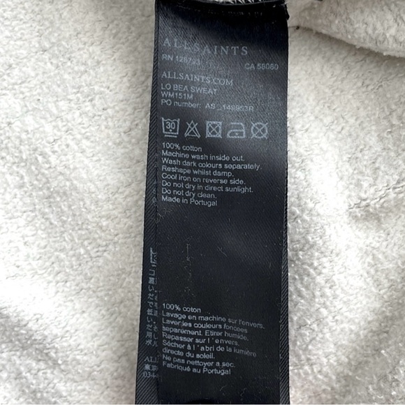 AllSaints oversized cotton crewneck sweatshirt L - Picture 6 of 6